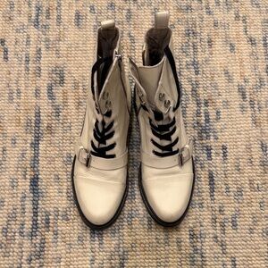 All Saints White Combat Boots